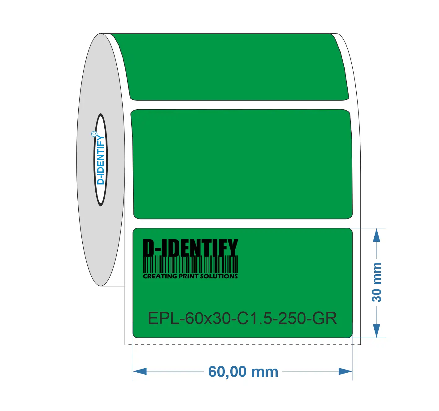 Graveerplaat Resopal label 60 x 30 mm groen
