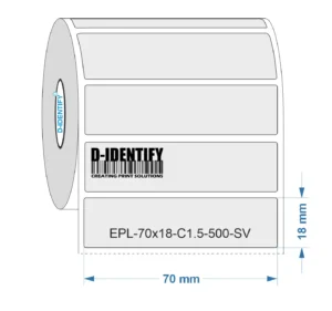 Graveerplaat Resopal label 70 x 18 mm zilver<br>