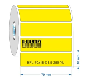 Graveerplaat Resopal label 70 x 18 mm geel<br>