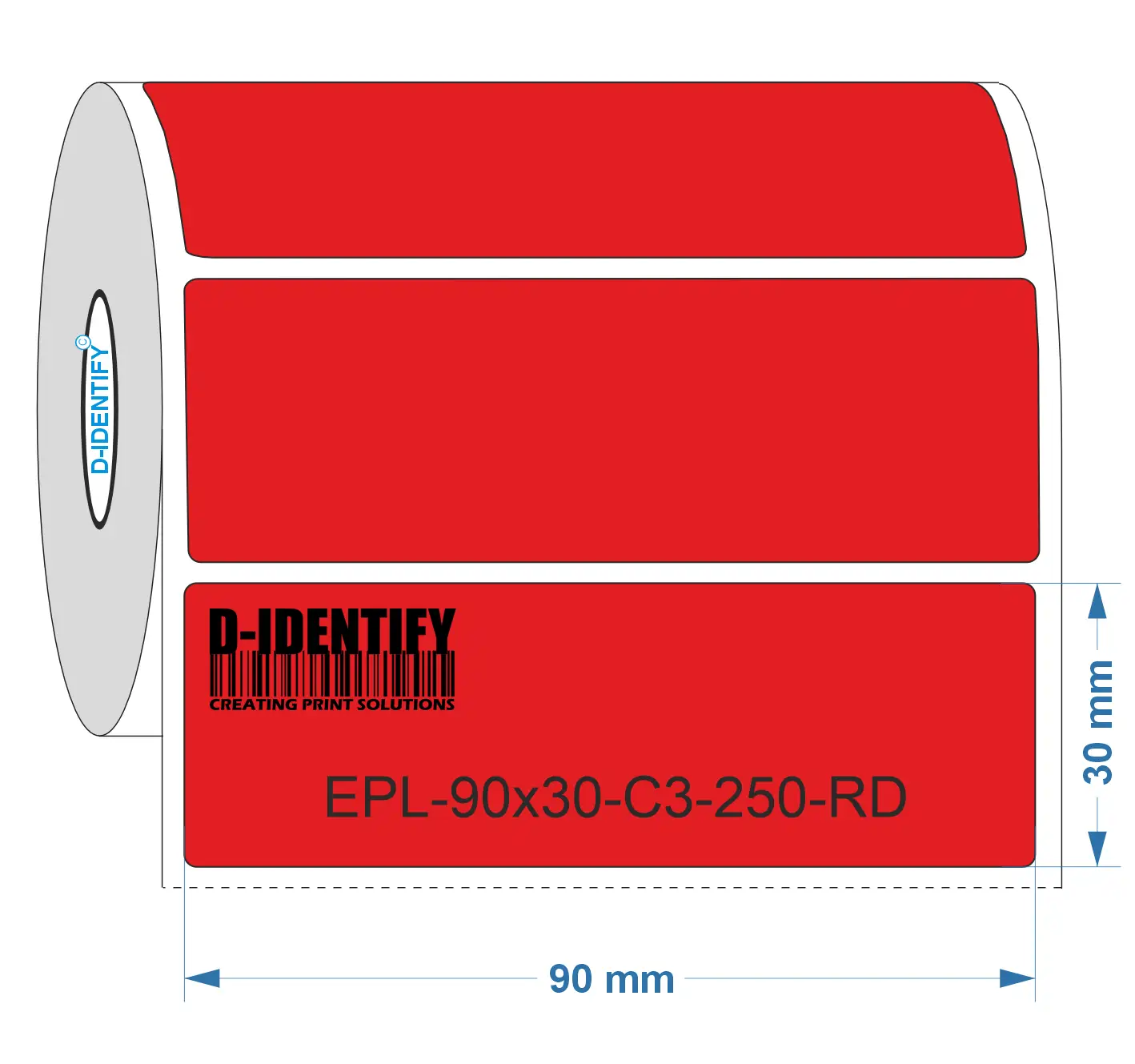 Étiquette plaque gravée 90 x 30 mm – rouge