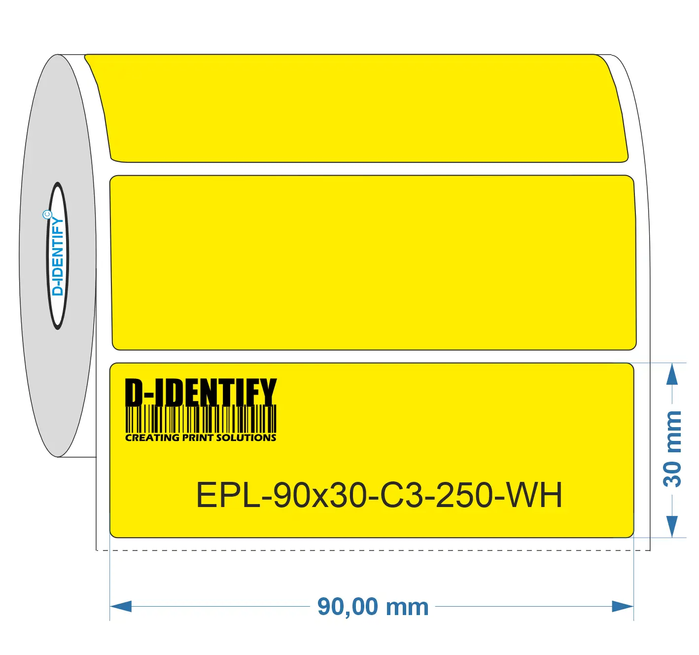 Engraving plate label 90mm x 30mm - yellow
