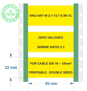 Zero halogen heat shrink sleeves -12.7 Yellow