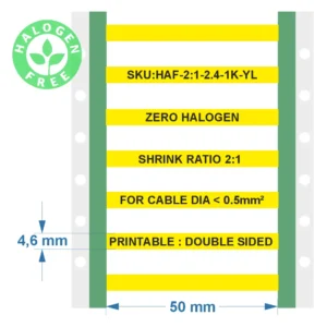 Zero halogen heat shrink sleeves - 2.4 Yellow