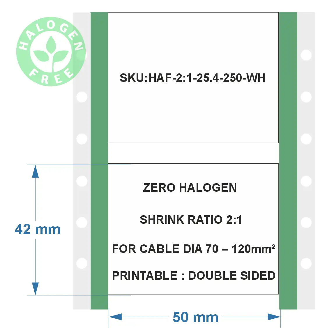 Zero halogen heat shrink sleeves - 25.4 White