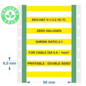 Zero halogen heat shrink sleeves - 3.2 Yellow