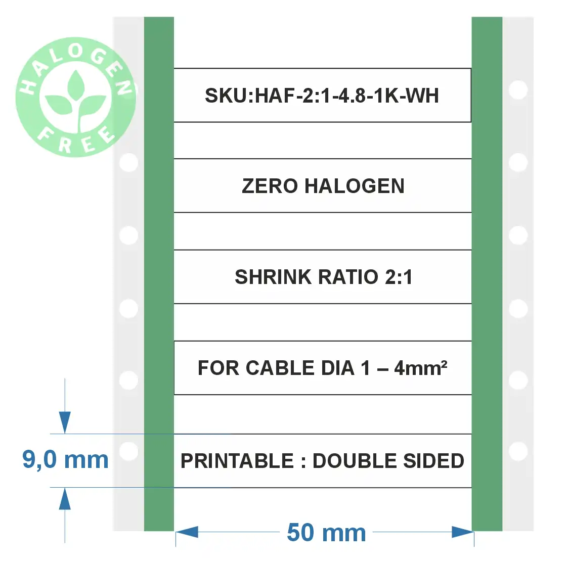 Zero halogen heat shrink sleeves - 4.8 White