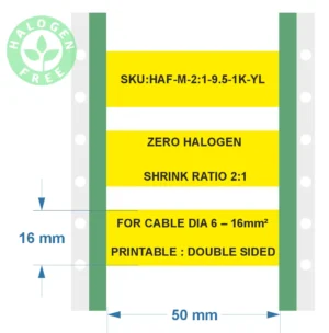 Zero halogen heat shrink sleeves -9.5 Yellow